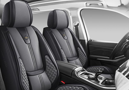 Leather Seat Cover (Black & Grey)